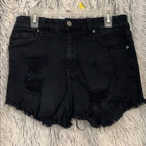 Black high rise shorts